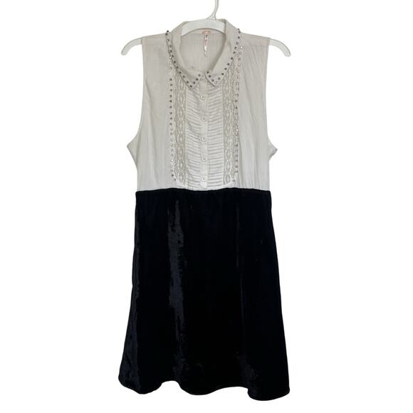 NWOT Free People Crushed Velvet Sheer Mini Dress Size 6 Whimsigoth Fairy Grunge - Picture 1 of 8